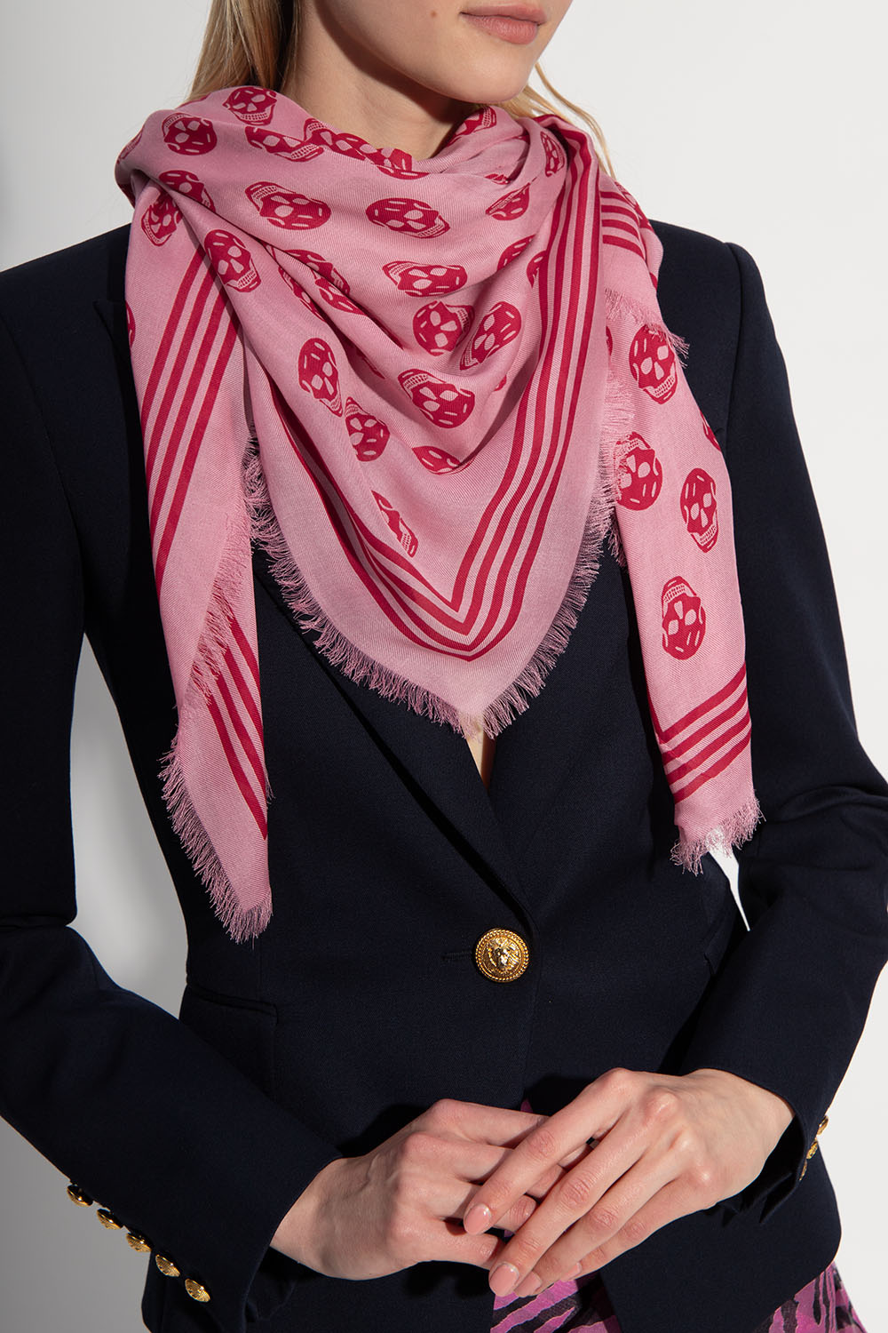 Pink alexander mcqueen scarf hotsell